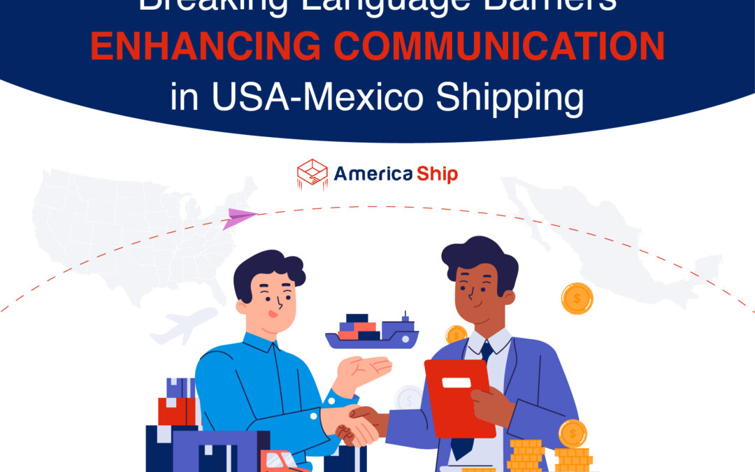 A diverse team collaborating to overcome language barriers for efficient USA-Mexico shipping.